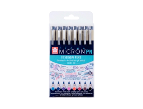 Conjunto 8 Marcadores Pigma Micron Ponta Plástico