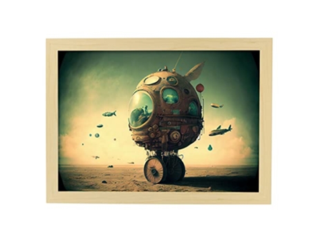 NACNIC Poster Carretilla En Estilo Surrealismo Cinematográfico Ilustraciones Y Grabados De Historieta Abstracta Y Artística A3 Marcos Madera