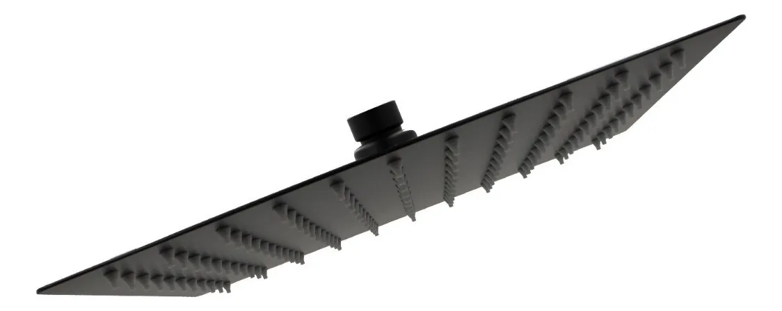 Chuveiro De Chuva Quadrado E Plano Feito De Aço Inoxidável, 25 Cm, Preto Fosco, Braço Não Incluídovayotoy