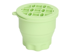 Rebe-manta Soporte plegable 2 en 1 de silicona para limpiar y secar brochas de maquillaje - Verde