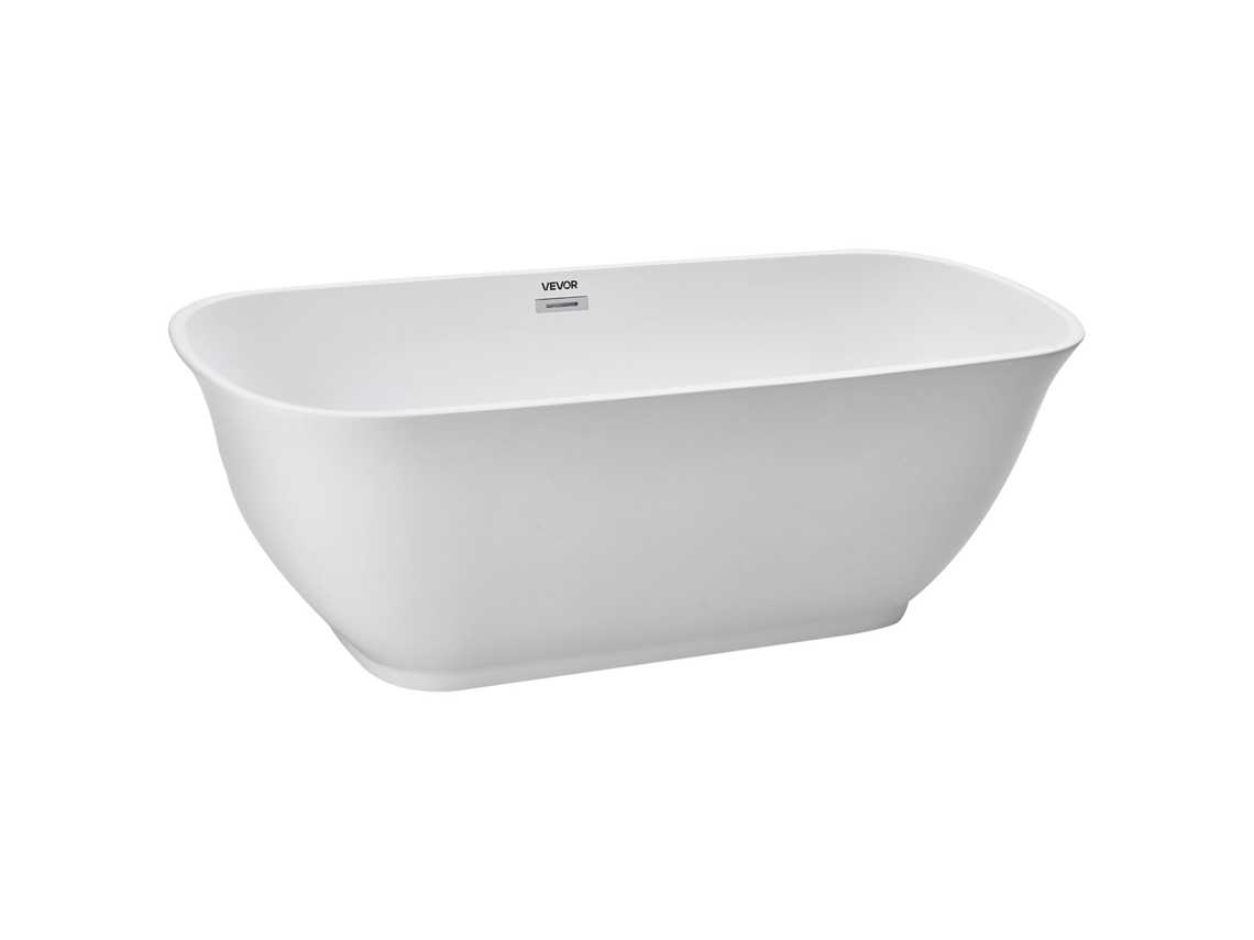 Vevor Bañera Exenta 170 X 75 X 57 Cm 240 L Para Hidromasaje Baño Moderno Blanco