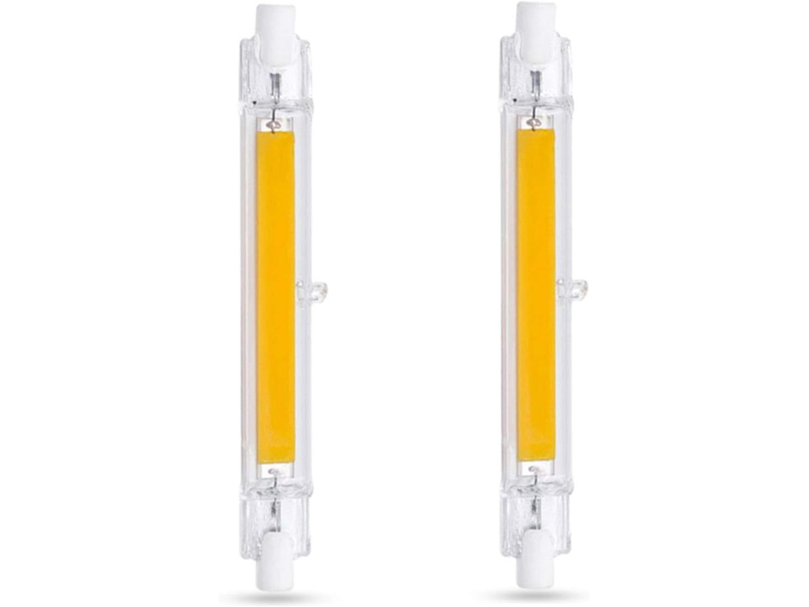 Lâmpada Led R7s 118mm 10w Branco Frio 6000k, 1000lm, Equivalente Halógena R7s J118 80w 100w, Dimmável, Lâmpada R7s 118mm Slim Cob Led Arandela Parede