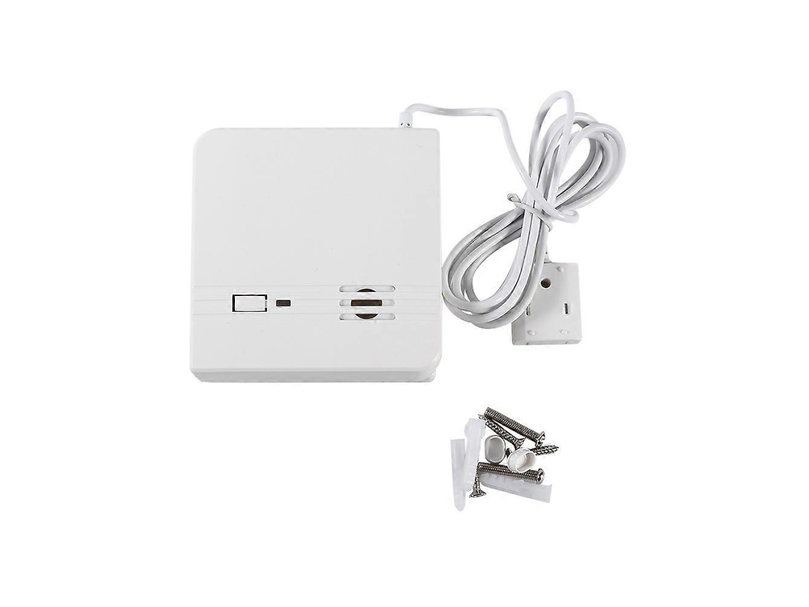 1 sensor de fugas de agua con cable para el hogar o la oficina, detector de inundaciones y fugas con alarma sonora.