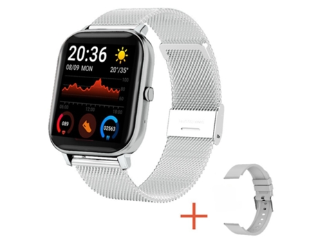 Smartwatch Shyaou Reloj H10 | 1.69''|Pulseira de aço + Pulseira de silicone-prateada OEM
