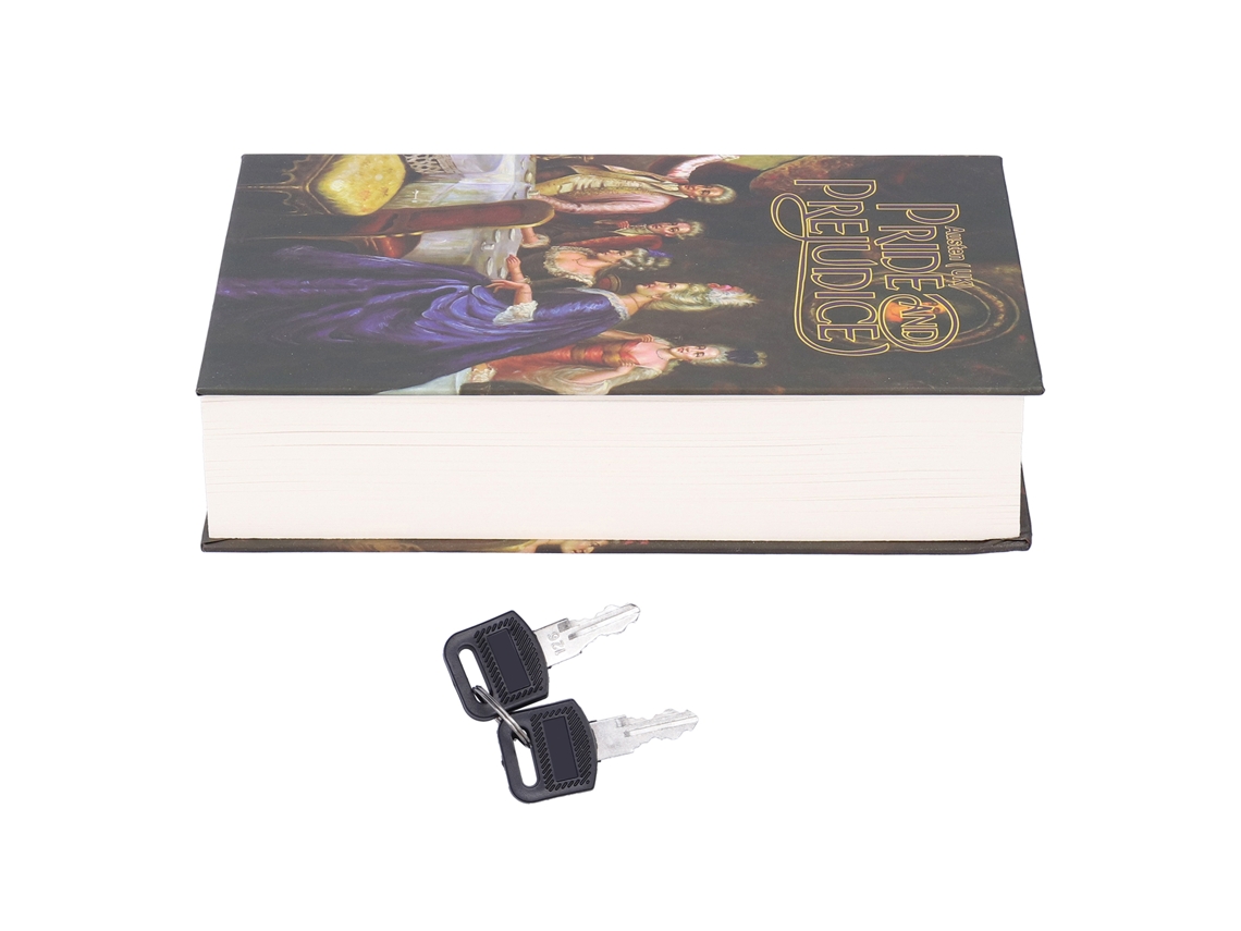 Caja Fuerte Simulada Con Forma De Libro Y Llave Para Guardar Dinero, Joyas Y Objetos De Valor.