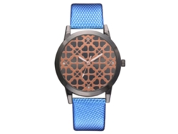 Relógio De Pulso Feminino De Quartzo Com Pulseira De Couro Pu E Strass Brilhante (roxo)