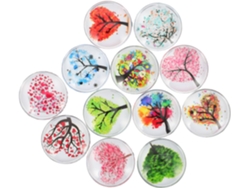 Juego de 12 imanes de cristal para nevera con diseño de corazón y árbol, adornos magnéticos para nevera, fijación Gokoco
