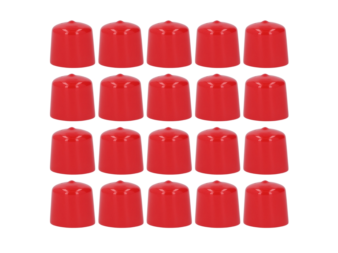 20 Fundas Protectoras De Pvc Rojo Ignífugo Para Hilo De 40 Mm - Ligeras Y Elásticas