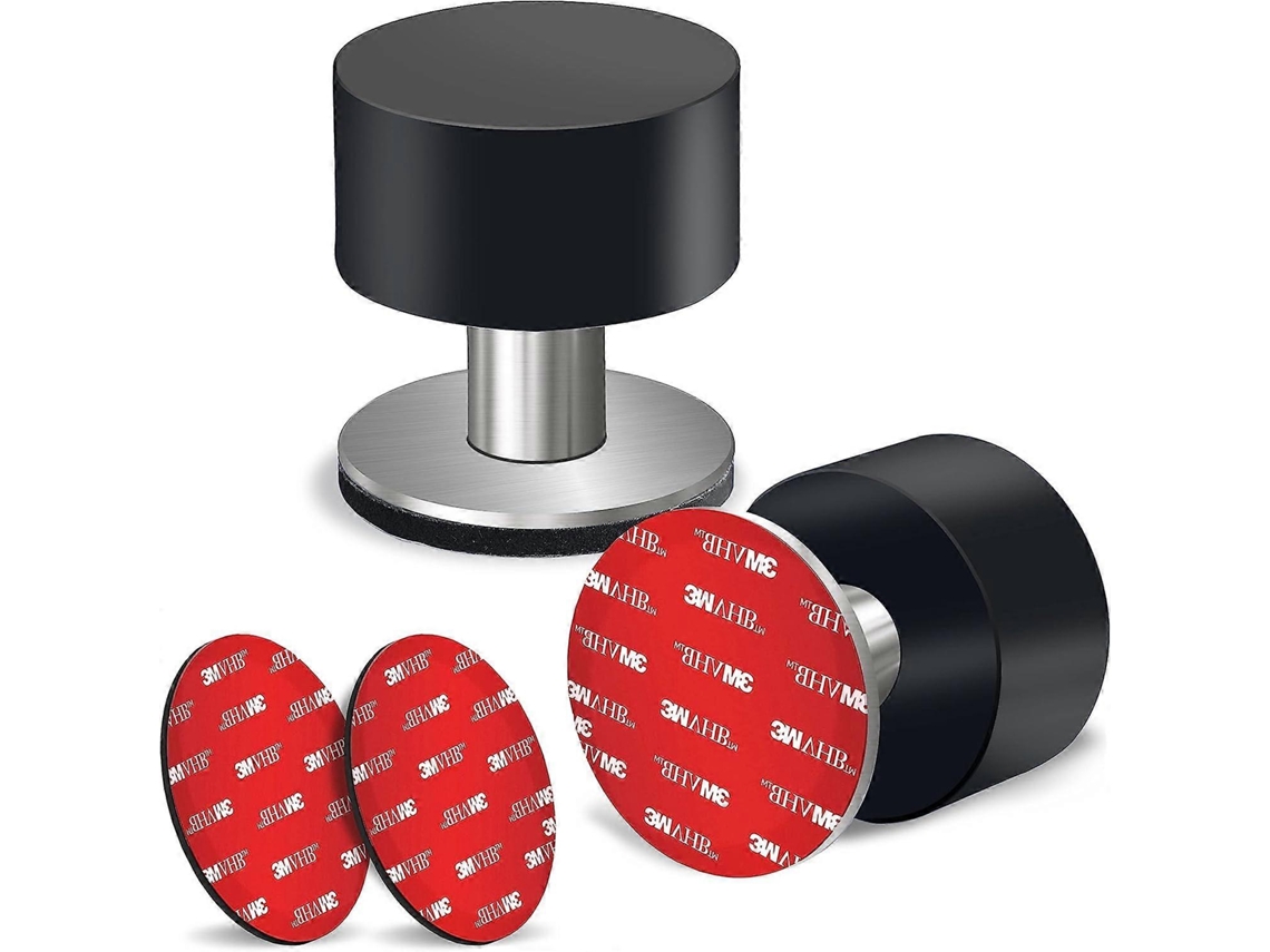 2 Unidades Toberas De Puerta Con Pegatinas Extra, Tobera Autoadhesiva Con Goma Negra Y Cuerpo De Acero Inoxidable