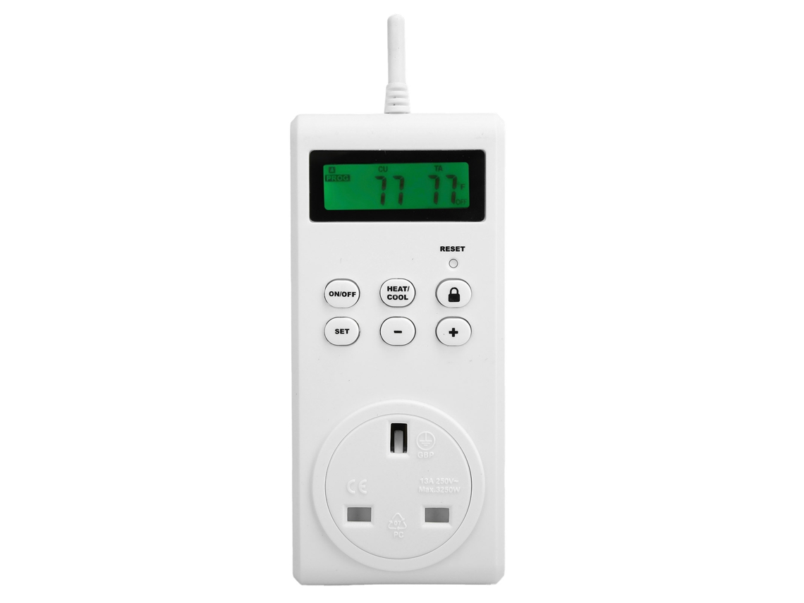 Controlador de temperatura con control LCD y toma inalámbrica