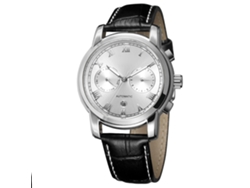 Reloj Automático Mecánico Impermeable Con Correa De Cuero Para Hombre Forsining (blanco Plata)