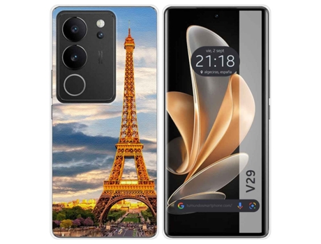 Funda Diseño Paris para Vivo V29 5G TUMUNDOSMARTPHONE Silicona Multicolor