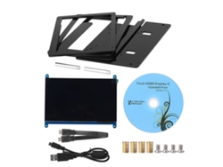 Caja De Pantalla Táctil Hdmi De 7 Pulgadas 1024*600 Con Soporte De Metal Para Raspberry Pi