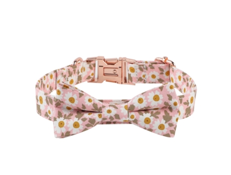 Cómodo collar de perro con lazo ajustable suave pajarita collar de perro,