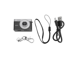Câmera Digital Compacta Pequena 1080p 12mp Tela 0.96polegada Recarregável Usb Bolsa Com Cordão Preta 8gb