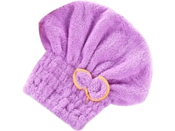 Toalla de microfibra Fast Cap para secador de pelo, de secado rápido, con cierre de lazo, para mujer, color morado CARE.