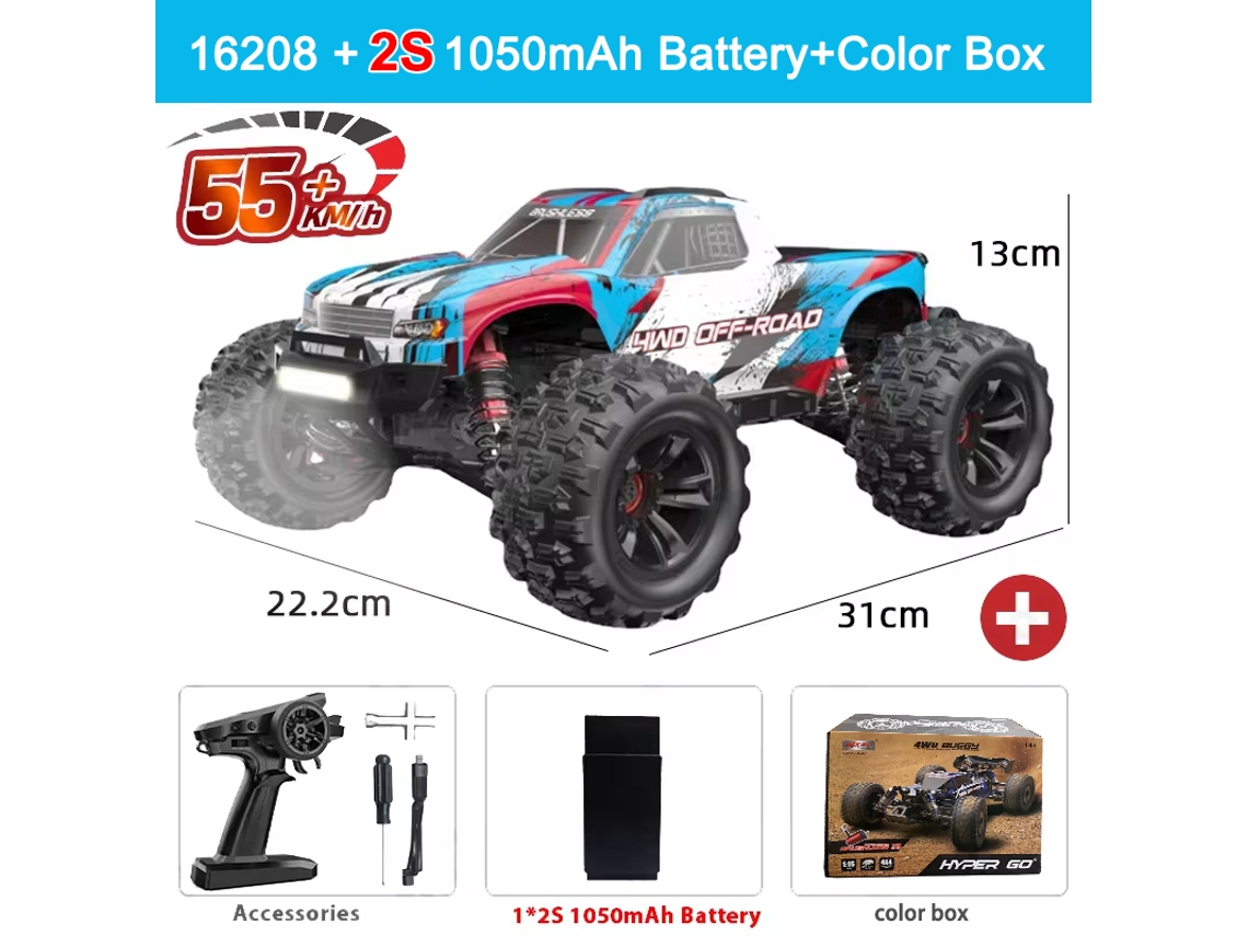 Coche RC 116 sin escobillas 4x4 hasta 70 km/h, todoterreno de alta velocidad y drift eléctrico, ideal para niños y amantes de las carreras. Aeuzwr