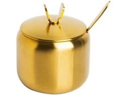 Azucarero De Acero Inoxidable Con Tapa Y Cuchara Para Especias Y Almacenamiento.