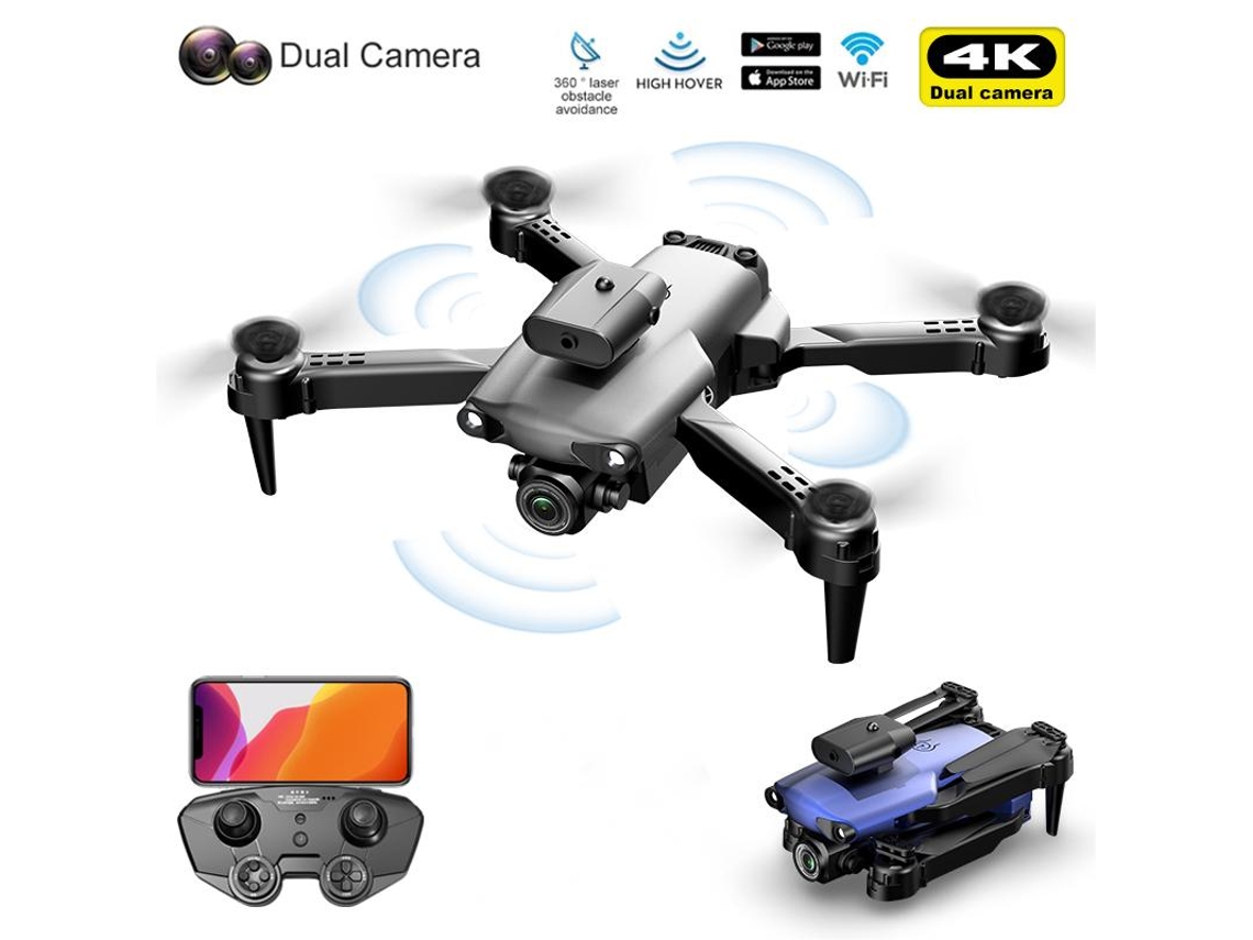 Mini Drone con cámara 4K HD Evitación de obstáculos de 360 (Duración de la batería: 15 min - Gris)
