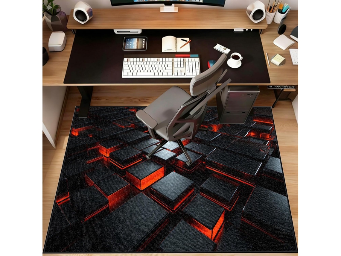Alfombrilla para silla, protector de suelo, oficina, antideslizante, 70 x 100 cm, madera, para gamers