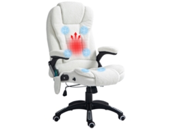 Silla De Oficina Blanca Con Función De Masaje Y Calefacción.
