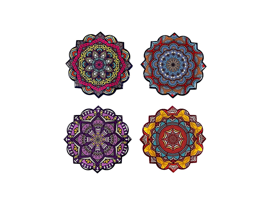 Portavaso DKD HOME DECOR (4 Unidades - 10,8x10,8x0,7cm)