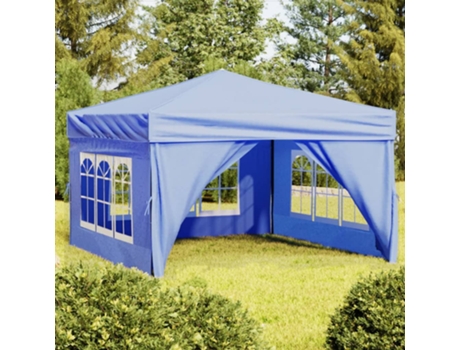 MAISON EXCLUSIVE Carpa para fiestas plegable con paredes laterales azul 3x3 m