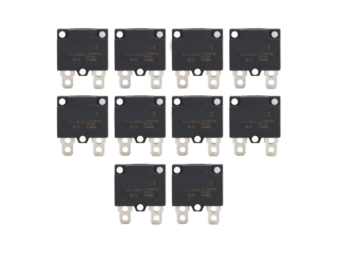 10 fusibles con reinicio automático y protección contra sobrecarga para accesorios de coche infantil AC125-250V