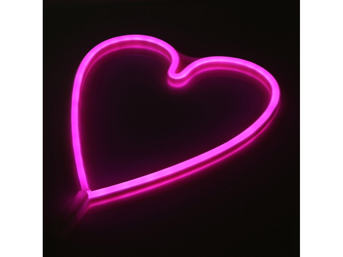 2026-luz Led Neón Con Energía Usb/batería, Lámpara Decorativa De Pared Para Hogar, Tienda O Boda (rosa)