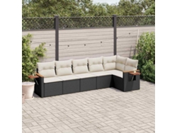 Conjunto de sofás de jardín de 6 piezas DKD Home Decor con cojines de mimbre negros