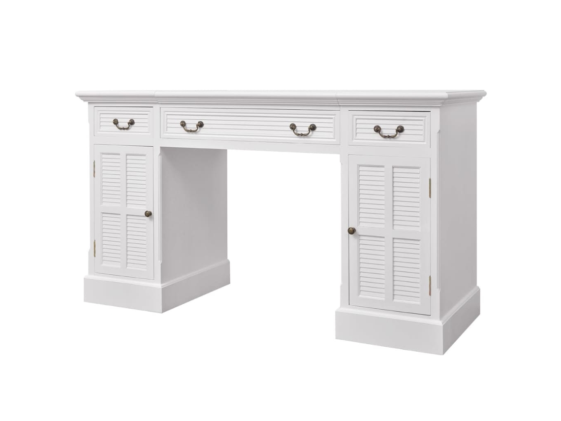 Maison Exclusive - Escritorio De Pedestal Doble Blanco 140x48x80 Cm