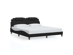 Maison Exclusive - Estructura De Cama Viana Sin Colchón Cuero Sintético Negro 180x200 Cm