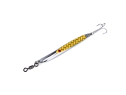 Mali isca Artificial para Pesca Lure Spoon Metal com Sequins e Gancho Triplo Amarelo 84g