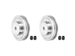 2x 80 Teeth 8mm Bore Timing Pulley, Aluminium Synchronous Wheel Silver With M5 Screw For 3d Printer Belt