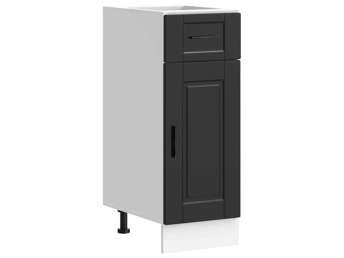 Mueble bajo de cocina Porto, derivados de la madera, negro, EXCLUSIVO DE LA CASA