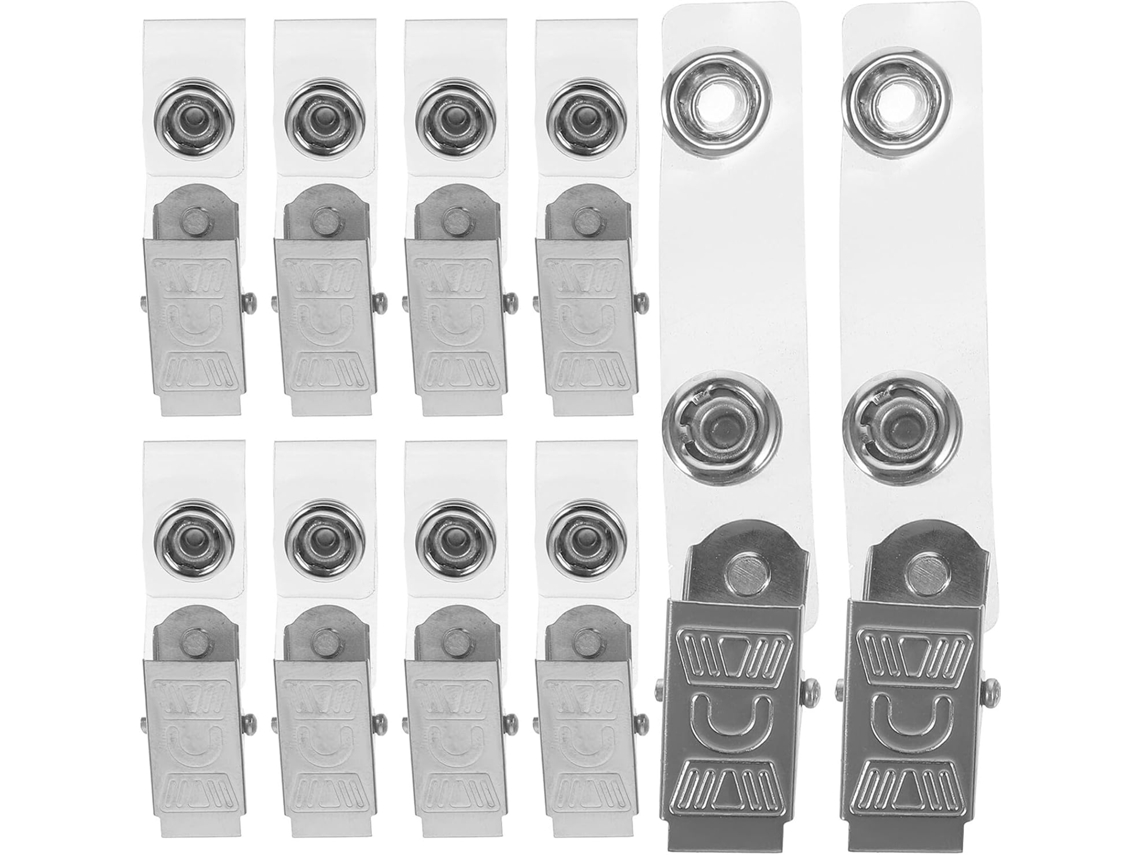 300 Clips Metálicos Para Tarjetas De Identificación Con Correa De Pvc Transparente, Clip Para Tarjetas De Identificación De Trabajo.
