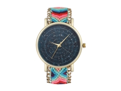 Reloj De Pulsera Redondo De Cuarzo Con Correa De Lana Tejida - Regalo De Moda