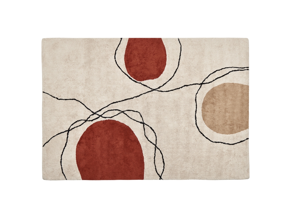 Alfombra de pelo corto BELIANI Bolat de Algodón Beige 140x200
