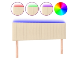Maison Exclusive - Cabecero Con Led De Tela Color Crema 144x5x78/88 Cm