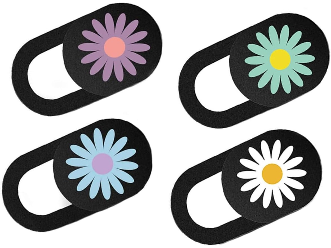 Juego de 4 protectores de cámara con estampado de margaritas para portátiles y tabletas, que garantizan la privacidad. Juego de 4 piezas de Gokoco.