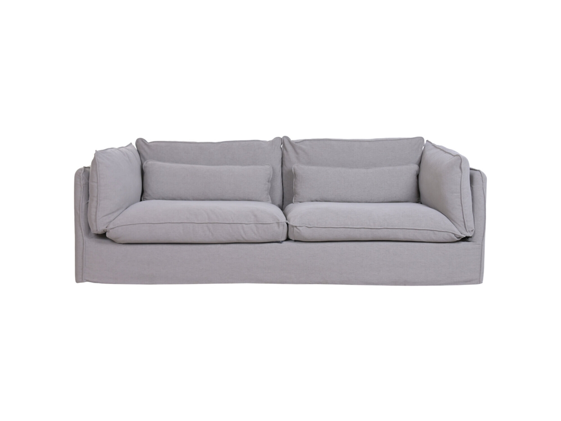 Sofá gris de poliéster con estampado de plumas, 230x98x80cm ALEXANDRA HOUSE LIVING