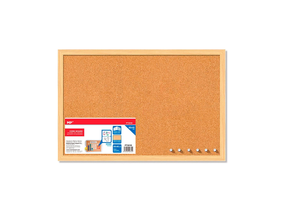 Tablero de corcho de doble cara 30 x 40 cm