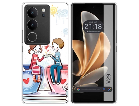 Funda Diseño Café para Vivo V29 5G TUMUNDOSMARTPHONE Silicona Multicolor