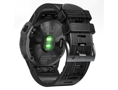 Correa de Silicona 26mm textura cocodrilo para Garmin Fenix 7X/6X Pro/Tactix 7 - negro