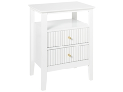 BELIANI Mesita de Noche Assisi con 2 Cajones en Mdf Blanco 48X35X62