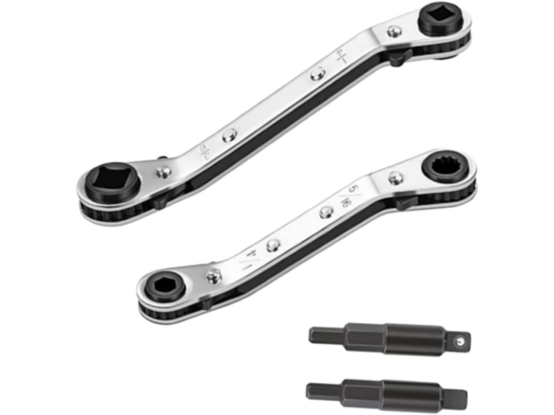 Juego de 1 llave de carraca para reparación de aire acondicionado, herramienta multifuncional y práctica.