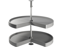 EMUCA Juego Estantes Giratorios Shelvo3/4- Para Módulo 800Mm- Plástico y Aluminio- Gris