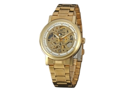 Reloj Hombre Forsining De Moda Hueco Correa Acero Inoxidable Oro Blanco