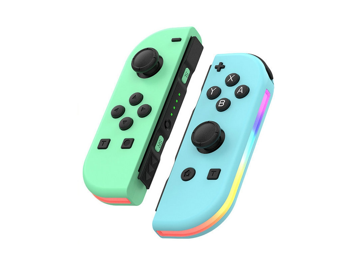 1 Par De Gamepad Inalámbrico Bt 5.2 Led Rgb - Doble Vibración + Turbo - Azul/verde