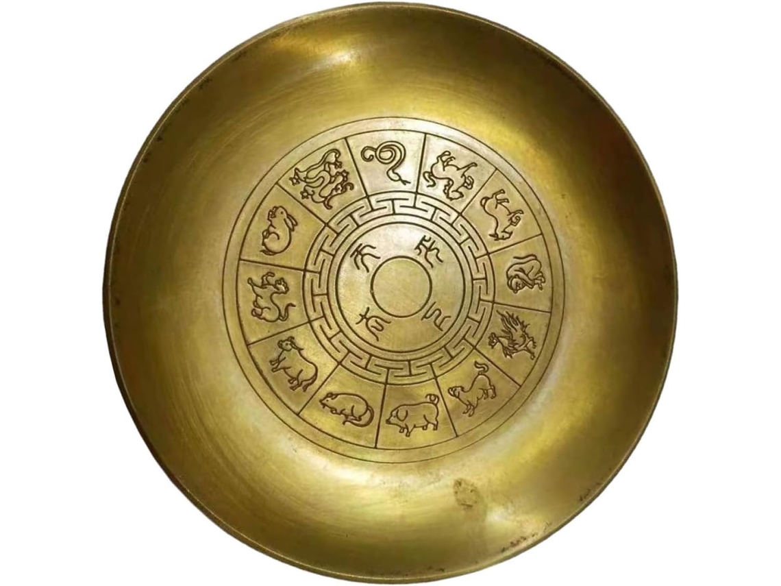 Platillo De Cobre Retro Para Tintero, Soporte De Almacenamiento Para Pinceles De Caligrafía, Adorno